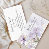 Dusty Lila Iris Wasserfarben Romantische Flora Telefonnummerkarte