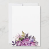 Dusty Lila Lavender Floral Boho Monogramm Hochzeit Einladung (Rückseite)