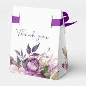 Dusty Lila Lavender Floral Boho Monogramm Hochzeit Geschenkschachtel (Rückseite)