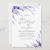 Dusty Lila Lavender Mauve Lilac Floral Wedding Einladung (Vorderseite)