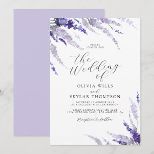 Dusty Lila Lavender Mauve Lilac Floral Wedding Einladung