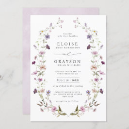 Dusty Lila Lavender Wildblume Hochzeit Einladung