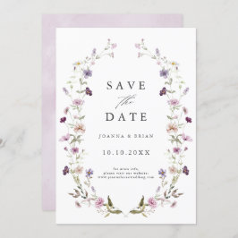 Dusty Lila Lavender Wildblume Hochzeit Save The Date