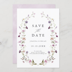 Dusty Lila Lavender Wildblume Hochzeit Save The Date