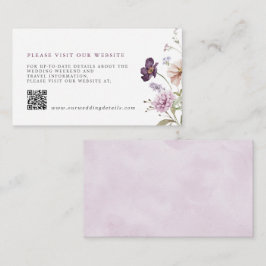 Dusty Lila Lavender Wildblume Wedding Detail QR Begleitkarte