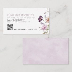 Dusty Lila Lavender Wildblume Wedding Detail QR Begleitkarte