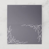 Dusty Lila Leaf Motif Erntedank geklappt Platzkarte (Außenseite Aufgefaltet)