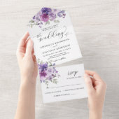 Dusty Lila Lilac Floral Wedding Details UAWG All In One Einladung (Abreißen)