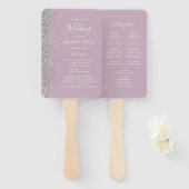 Dusty Lila Lilac Silver Glitzer Wedding Program Fächer (Vorne und Hinten)