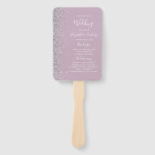 Dusty Lila Lilac Silver Glitzer Wedding Program Fächer (Vorderseite)