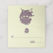 Dusty Lila Masquerade Ball Fundraiser Gala Platzkarte (Außenseite Aufgefaltet)