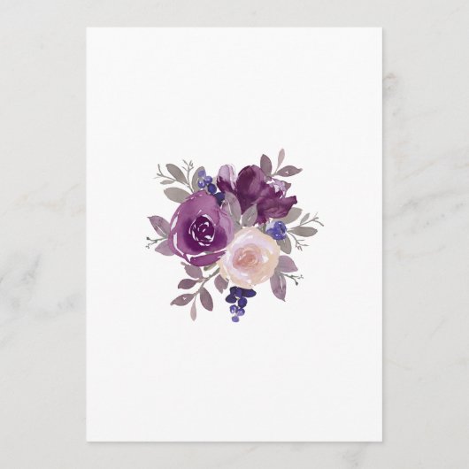 Dusty Lila Mauve Botanical Gold Border Wedding Einladung (Rückseite)