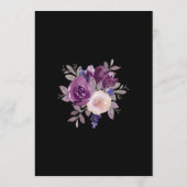 Dusty Lila Mauve Botanical Lights Black Wedding Einladung (Rückseite)