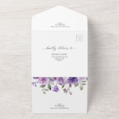 Dusty Lila Mauve Floral Wedding Details UAWG All In One Einladung (Außenbereich)