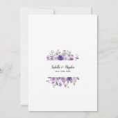 Dusty Lila Mauve Lilac Floral Boho Wedding Einladung (Rückseite)
