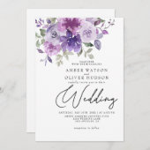 Dusty Lila Mauve Lilac Floral Garden Wedding Einladung (Vorne/Hinten)