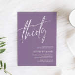 Dusty Lila Minimalistisch 30. Geburtstag Einladung<br><div class="desc">*** Bitte geben Sie H013 in den Shop-Suche ein, um alle passenden Artikel zu finden *** Oder besuchen Sie unsere Lila Minimalistische Sammlung Dusty. *** Dieses hochwertige Design ist einfach zu anpassen, um Ihre Hochzeitsfarben, Stile und Thema. Für weitere Anpassungen klicken Sie bitte auf den Link "Edit using Design Tool"...</div>