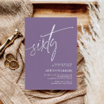 Dusty Lila Minimalistisch 60. Geburtstag Einladung<br><div class="desc">*** Bitte geben Sie H013 in den Shop-Suche ein, um alle passenden Artikel zu finden *** Oder besuchen Sie unsere Lila Minimalistische Sammlung Dusty. *** Dieses hochwertige Design ist einfach zu anpassen, um Ihre Hochzeitsfarben, Stile und Thema. Für weitere Anpassungen klicken Sie bitte auf den Link "Edit using Design Tool"...</div>