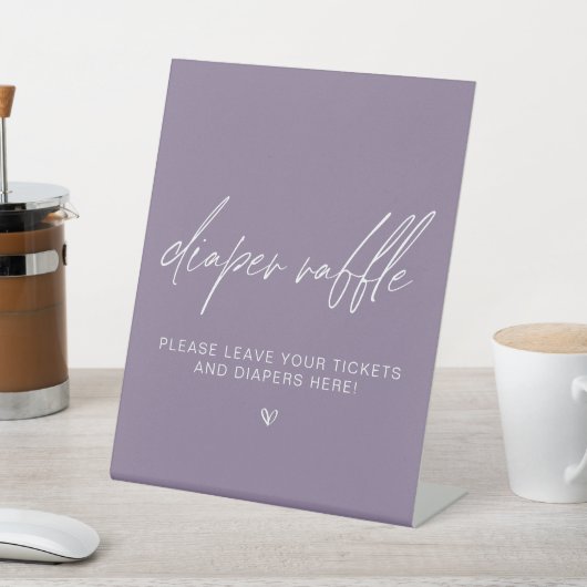 Dusty Lila Minimalistisch Duschdusche Windeln Raff Sockelschild (In SItu)