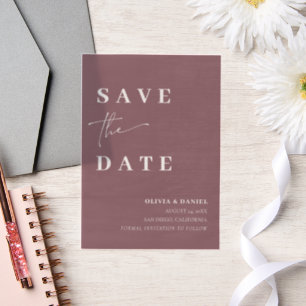 Dusty Lila Minimalistisch Elegant Save the Date Pergament Einladungen