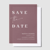Dusty Lila Minimalistisch Elegant Save the Date Pergament Einladungen (Versetzt)