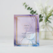 Dusty Lila Navy Blue Gold INK Wedding INVITE (Stehend Vorderseite)