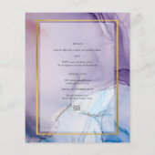 Dusty Lila Navy Blue Gold INK Wedding INVITE (Rückseite)