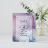 Dusty Lila Navy Blue Gold INK Wedding INVITE (Stehend Vorderseite)