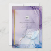 Dusty Lila Navy Blue Gold INK Wedding INVITE Einladung (Rückseite)