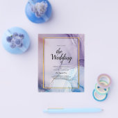 Dusty Lila Navy Blue Gold INK Wedding INVITE Flyer (Einzeln)