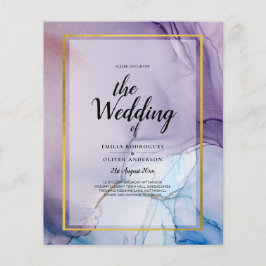 Dusty Lila Navy Blue Gold INK Wedding INVITE Flyer