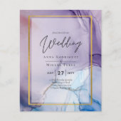 Dusty Lila Navy Blue Gold INK Wedding INVITE Flyer (Vorne)