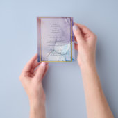 Dusty Lila Navy Blue Gold INK Wedding INVITE Flyer (Gruppe)