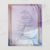 Dusty Lila Navy Blue Gold INK Wedding INVITE Flyer (Vorne)