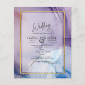 Dusty Lila Navy Blue Gold INK Wedding INVITE Flyer (Vorne)
