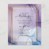 Dusty Lila Navy Blue Gold INK Wedding INVITE Flyer (Vorne)