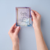 Dusty Lila Navy Blue Gold INK Wedding INVITE Flyer (Gruppe)