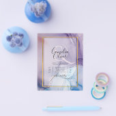 Dusty Lila Navy Blue Gold INK Wedding INVITE Flyer (Einzeln)