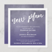 Dusty Lila Ombre Postponed Wedding New Plan Card Einladung (Vorne/Hinten)