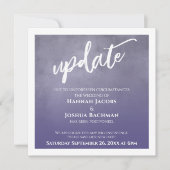 Dusty Lila Ombre Postponed Wedding Update Card Einladung (Vorderseite)