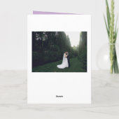 Dusty Lila Peonies and Rose Foto Hochzeit Dankeskarte (Rückseite)