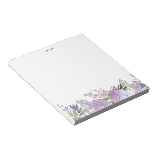 Dusty Lila Peonies und Rose Personalisiert Notizblock (angewinkelt)