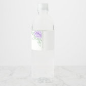 Dusty Lila Peony Rose Grüne Blätter Hochzeit Wasserflaschenetikett (Rückseite)