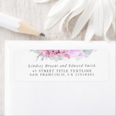 Dusty Lila Pink Floral Wedding Label (Insitu)