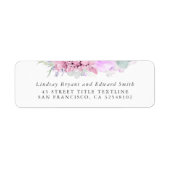 Dusty Lila Pink Floral Wedding Label (Vorne)