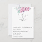 Dusty Lila Pink Floral Wedding RSVP (Vorderseite)