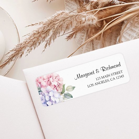 Dusty Lila & Pink Hydrangea Wedding Address