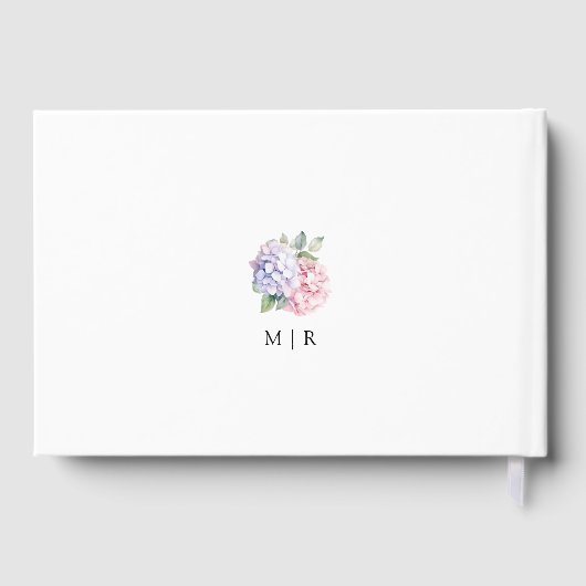 Dusty Lila & Pink Hydrangea Wedding Gästebuch (Rückseite)