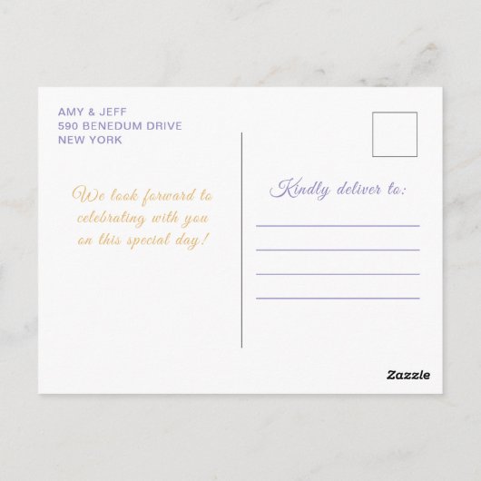 Dusty Lila Princess Floral Quinceañera Postkarte (Rückseite)