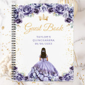 Dusty Lila Princess Quinceañera Gästebuch Notizblock